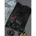 thumbnail image 3 of Hummingbird Embroidery Style T-Shirt Women -SPIdeals Designs, Female Small, 3 of 4