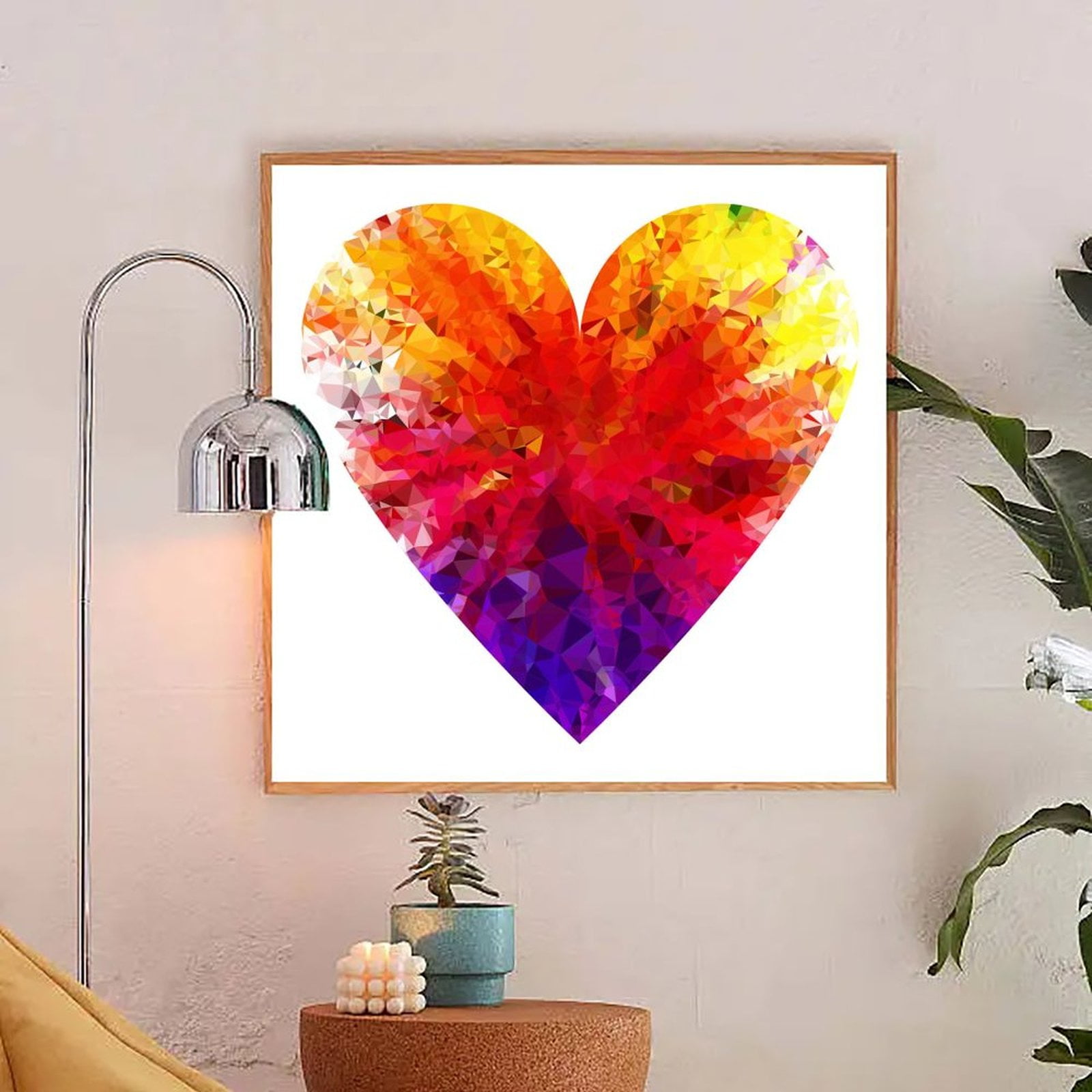 Paper Mache Style Heart Canvas | Deminishing Love Design | Modern Home  Decor | Abstract Wall Art | Heart Shape Print | DIGITAL FILE DOWNLOAD