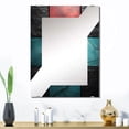 thumbnail image 1 of Designart "Elegance of Blue and Red Chevron Tile I" Abstract Tile Oversized Wall Mirror - Modern Abstract Entryway Big Wall Mirror - Multiple Color Options, 1 of 6