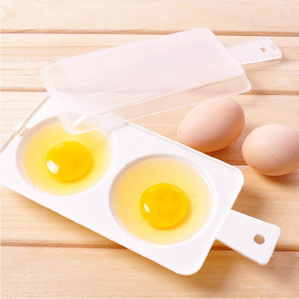 Free Microwave Double Cup Eggs Perfect Poacher Oven BPA Cookware Cooker Steamer 