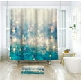thumbnail image 3 of Blue Golden Bokeh Shower Curtain (No Glitter) 72x72 Inch Teal Shiny Polka Dots Sparkle Abstract Fabric Waterproof Home Bathtub Decor 12 Pack Plastic Hook, 3 of 4