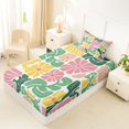 thumbnail image 4 of Homewish Bohemian Daisy Flower Twin Sheets,Abstract Artwork Bedding,Pink Yellow,3-Piece,1 Fitted Sheet and 1 Pillowcase, 4 of 6