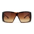 thumbnail image 2 of Showy Oversized Shield Super Thick Arm Rectangle Euro Style Sunglasses Tortoise - Brown, 2 of 4
