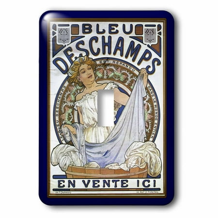 3dRose Art Nouveau Lady With Laundry In Blues - Single Toggle Switch (lsp_43812_1)