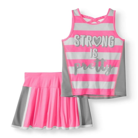 Cargo Girls Skirt - Toddler Girl Tank & Scooter Skirt, 2pc Active Outfit Set