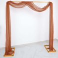 thumbnail image 3 of Efavormart 18Ft Terracotta Sheer Organza Curtain Panels, Window Scarf Valance Wedding Arch Draping Fabric for Top Table Event Party Home Decor Stair Bow Backdrop Curtain Decoration, 3 of 11