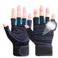 thumbnail image 1 of Guantes de ciclismo Guantes de bicicleta Guantes de ciclismo para hombres y mujeres con almohadilla amortiguadora, agarre adicional, ajuste flexible y cómodo, peso ligero, soporte transpirab, 1 of 5
