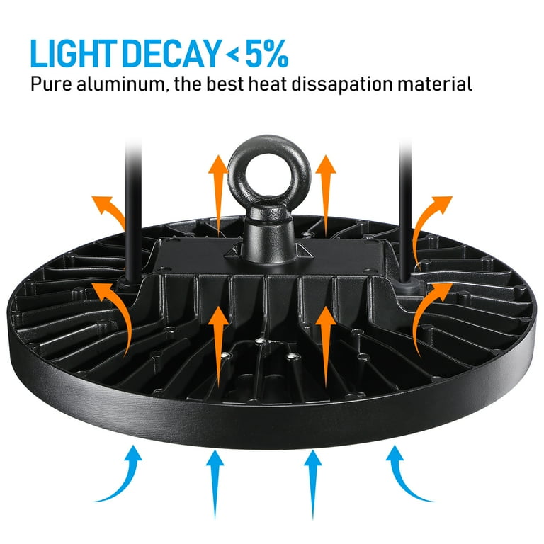LEONLITE 4 Pack LED High Bay Light, 0-10V Dimmable, Daylight Utra