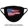 Reusable Face Mask with USA Flag Design Washable Breathable 3 Layered 100% Cotton