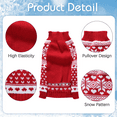 thumbnail image 4 of Christmas Dog Sweaters for Small Medium Dogs, Thick Knitted Fleece Xmas Holiday Festive Winter Warm Dog Hoodie Cute Puppy Dog Clothes Coat Costume - red, 4 of 7