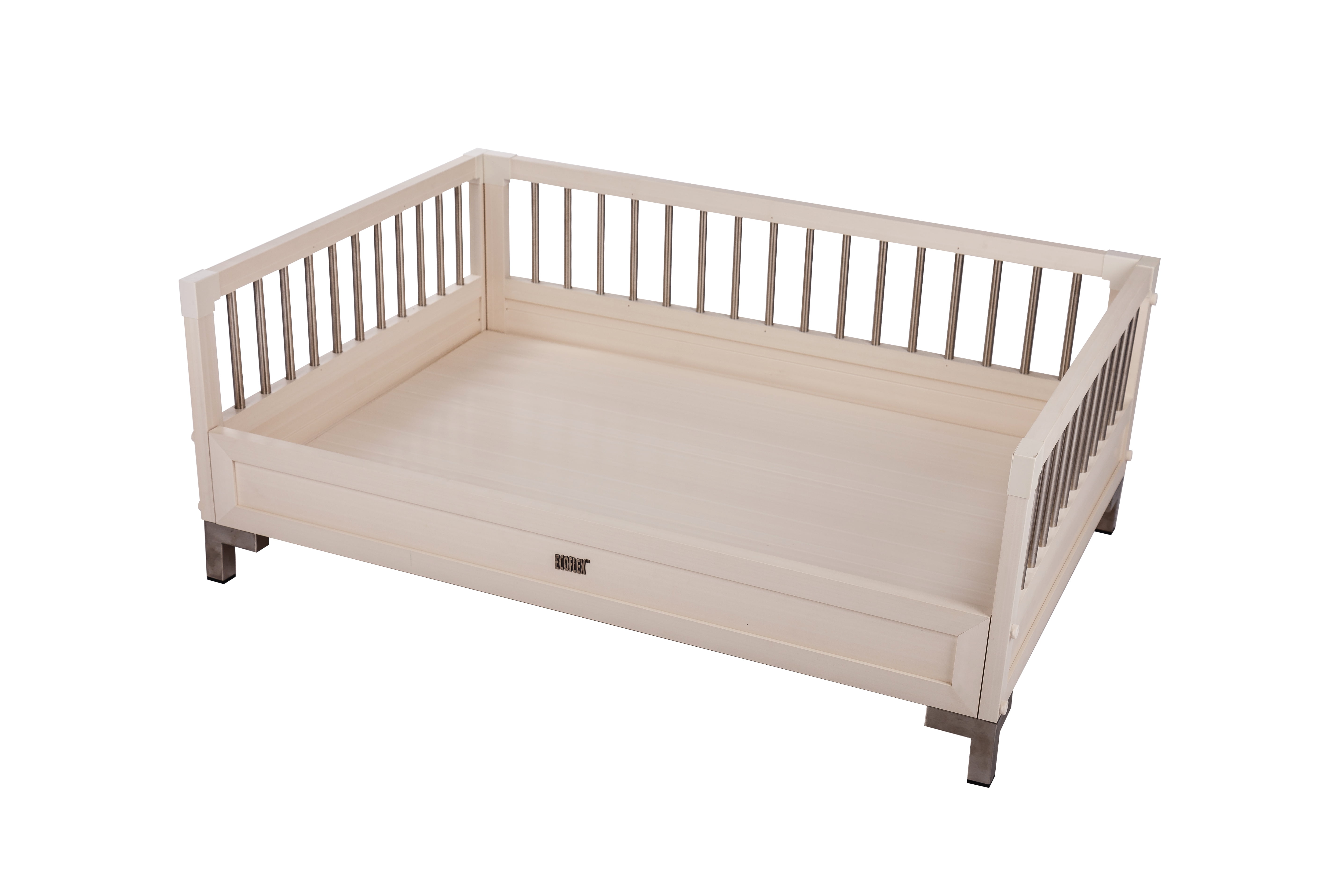 ECOFLEX Raised Dog Bed with Memory Foam Cushion, Antique White, Extra Large