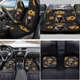 thumbnail image 2 of Yuyamidu 15pcs Black Leopard Print Car Accessories Sets Highland Cow Car Seat Covers Sunflower Floor Mats Auto Steering Wheel Cover Seatbelt Pads Handbrake Cover Set Coasters, 2 of 6