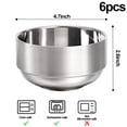 thumbnail image 2 of Cuencos para sopa LOSYHU de acero inoxidable, 400 ml, doble pared, 6 unidades, 2 of 7