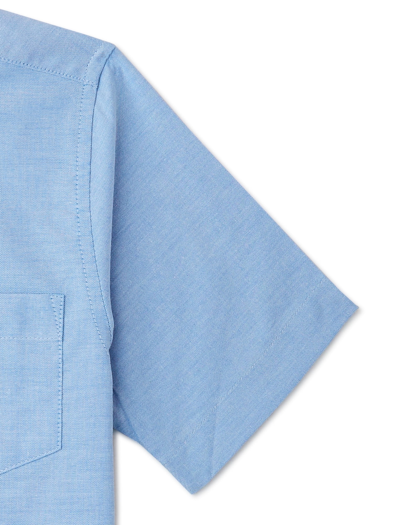Wonder Nation Boys School Uniform Short Sleeve Button-Up Oxford Shirt, Sizes 4-18