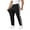 Black_003, variant on Mens Track Pants Drawstring Elastic Waist Tapered Sweatpants With Zipper Pockets Loose Athletic Workout Pants Black M