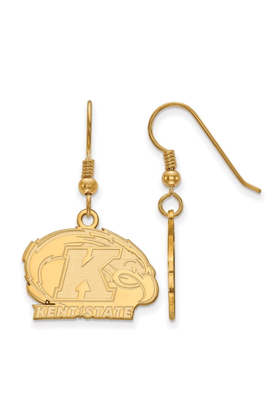 Sterling Silver w/GP LogoArt Kent State University Small Dangle Earrings Sterling Silver Earrings