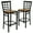Cherry Wood Seat/Black Metal Frame, variant on Flash Furniture 2 Pk. HERCULES Series Black Window Back Metal Restaurant Barstool - Mahogany Wood Seat
