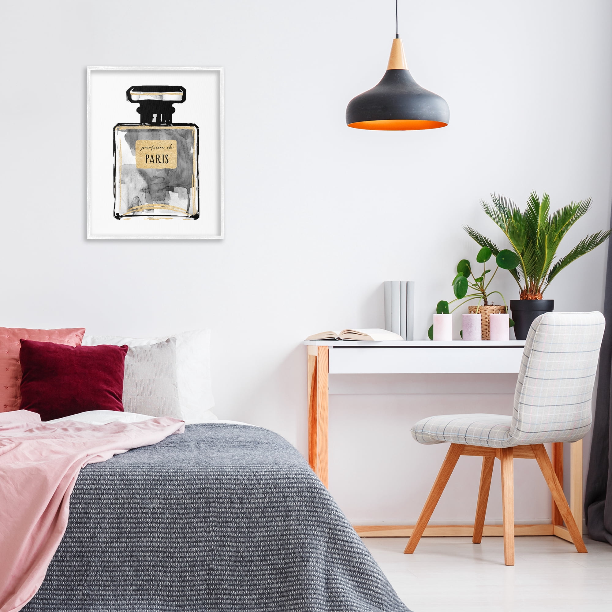 Stupell Industries Bold French Perfume Beauty & Fashion Painting White Framed Art Print Wall Art, 24 x 30