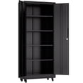 thumbnail image 5 of Cterwk 71"H Metal Garage Storage Cabinet with Shelves and Lock, Heavy Duty Metal Cabinet for Garage, Workshop, Office, Black, 5 of 9