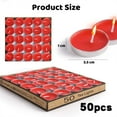 thumbnail image 2 of 50 Pcs Mini Unscented Candles Red Tea Lights About 2 Hours Dripless and Long Lasting Paraffin Wax Tealight Candles Perfect Gift for Wedding Anniversary Birthday Party By Scheam, 2 of 7