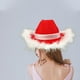 thumbnail image 3 of Sombrero de vaquero de estilo occidental, gorros de Navidad rojos para mujeres y niñas con decoración ligera, sombreros de , gorro de, 3 of 8