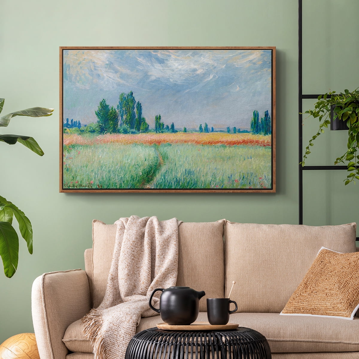 Vintage Landscape-C By Wexford Home Framed in Walnut Wood Gallery Wrapped Canvas 17 in. x 25 in.