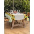 thumbnail image 3 of Outdoor Tablecloth with Umbrella Hole for Patio/Picnic/Party/Camping, Sunflowers Waterproof Table Cloth Rectangle Table Cover Washable, Farmhouse Green White Plaid Vintage Rustic Plants (60"x 102"), 3 of 9