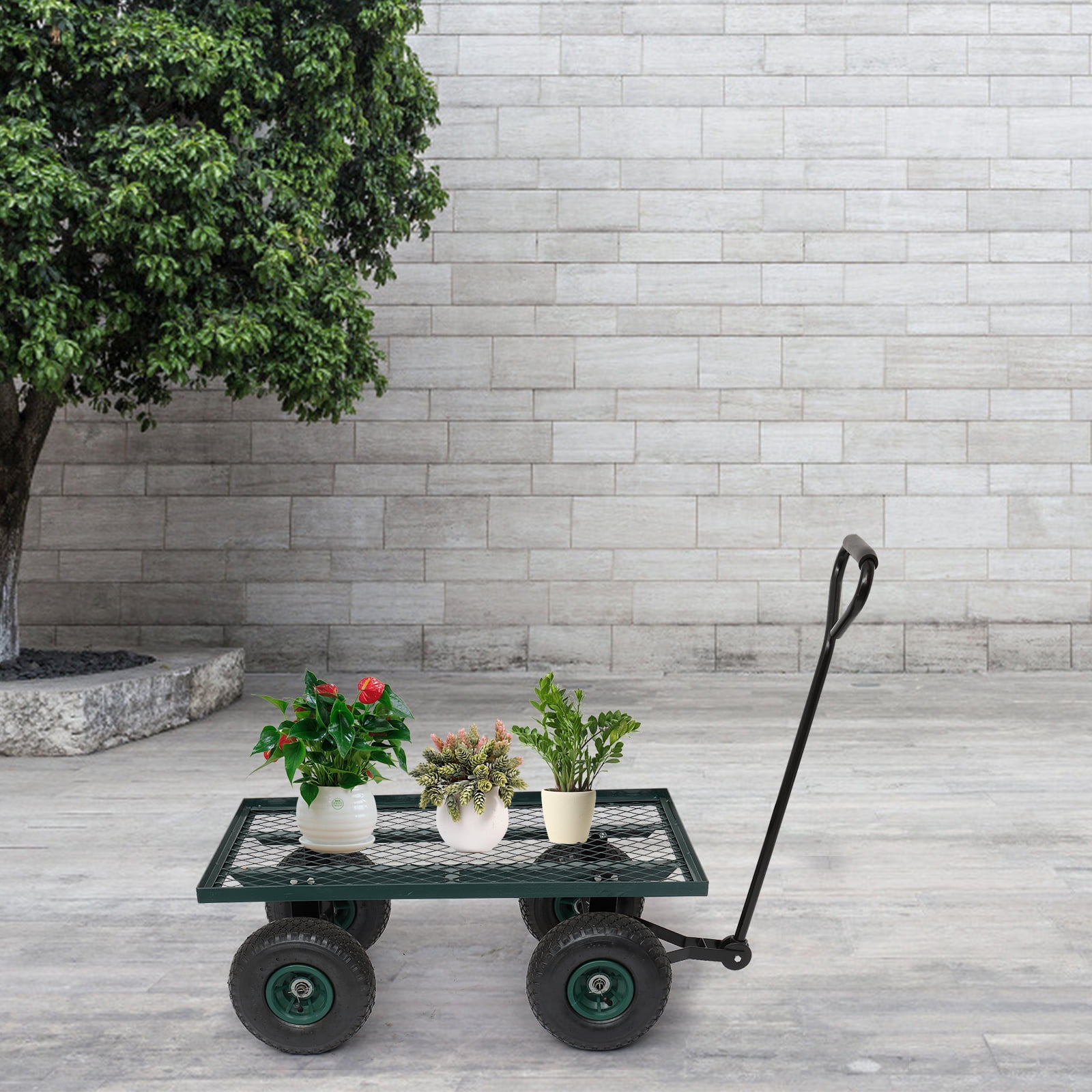 Garden Wagon Iron Wood Four Wheel Square, 86*46*97cm