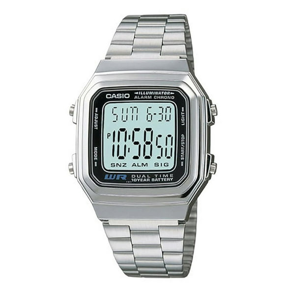 Reloj CASIO A178WA-1ACF Retro Pila de 10 años de duración-Acero plateado 41 mm Casio Casio A178WA-1ACF