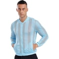 thumbnail image 4 of Sholeno Men's Full Zip UPF 50+ Sun Protection Rash Guard Shirt Light Long Sleeves Jacket for Hiking Sky Blue XXL, 4 of 8