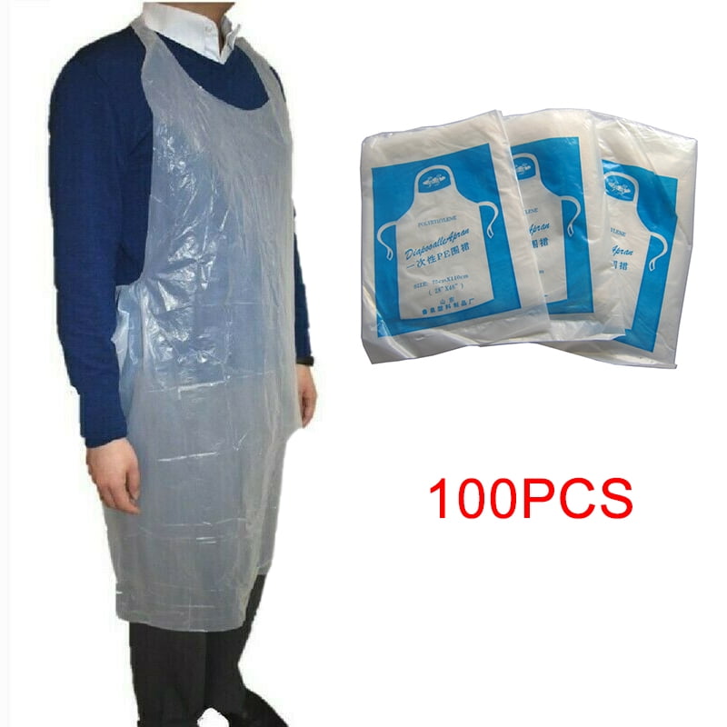 Strong Disposable Blue Kitchen Aprons Heavy Duty 27x42" 