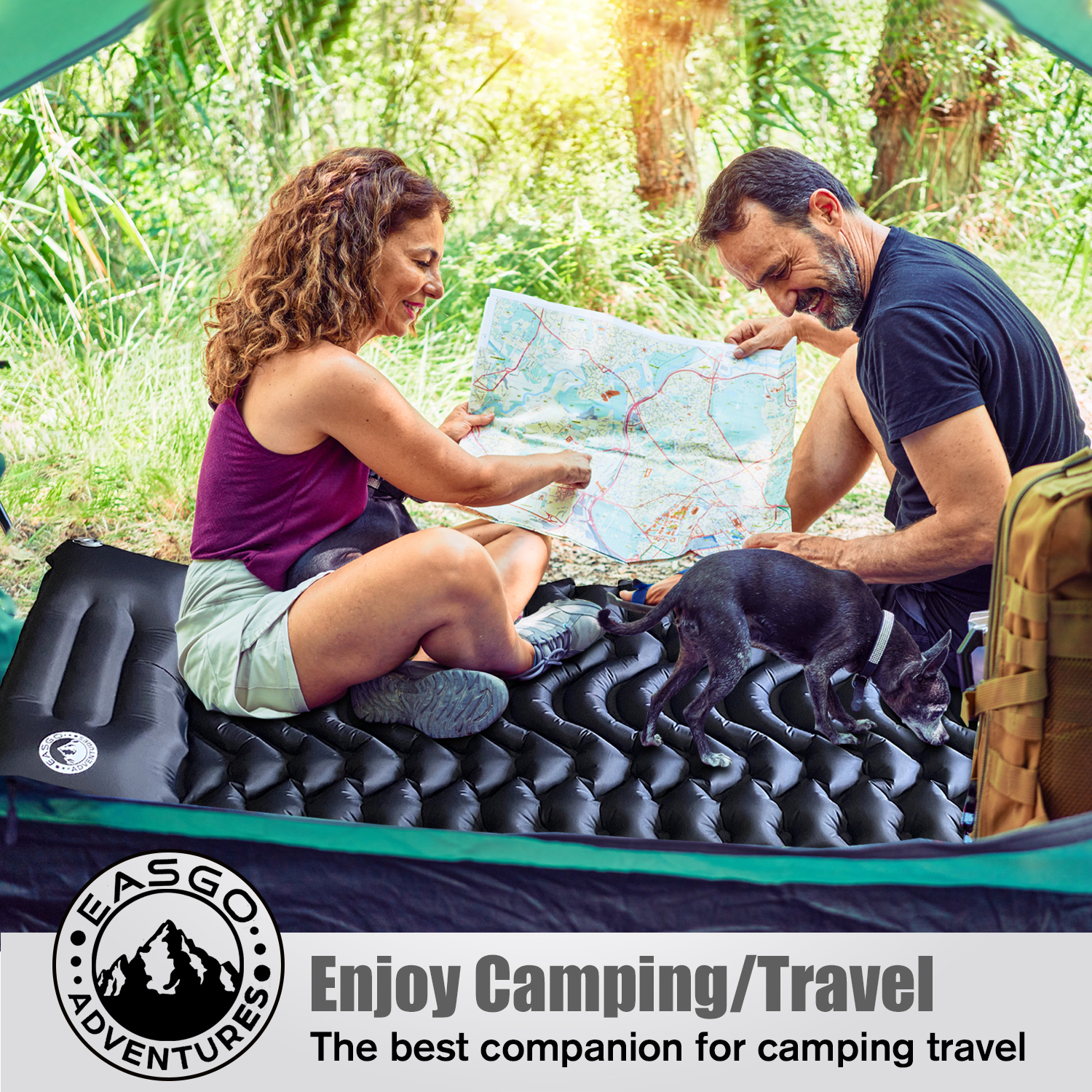 Ultralight Inflatable Sleeping Pad for Camping, Backpacking, Hiking, Travel, Built-In Step Inflating Air Pump, Integrated Pillow, Indoor Outdoor Firm Sleep Support, Compact and Portable, Black - image 5 of 6