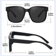 thumbnail image 5 of Women's Trendy Large Square Polarized Fit-over Sunglasses Black, 5 of 6