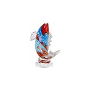 Angle View: Home Essentials 1796 8 inch Blue And Red Striped Fish Paperweight
