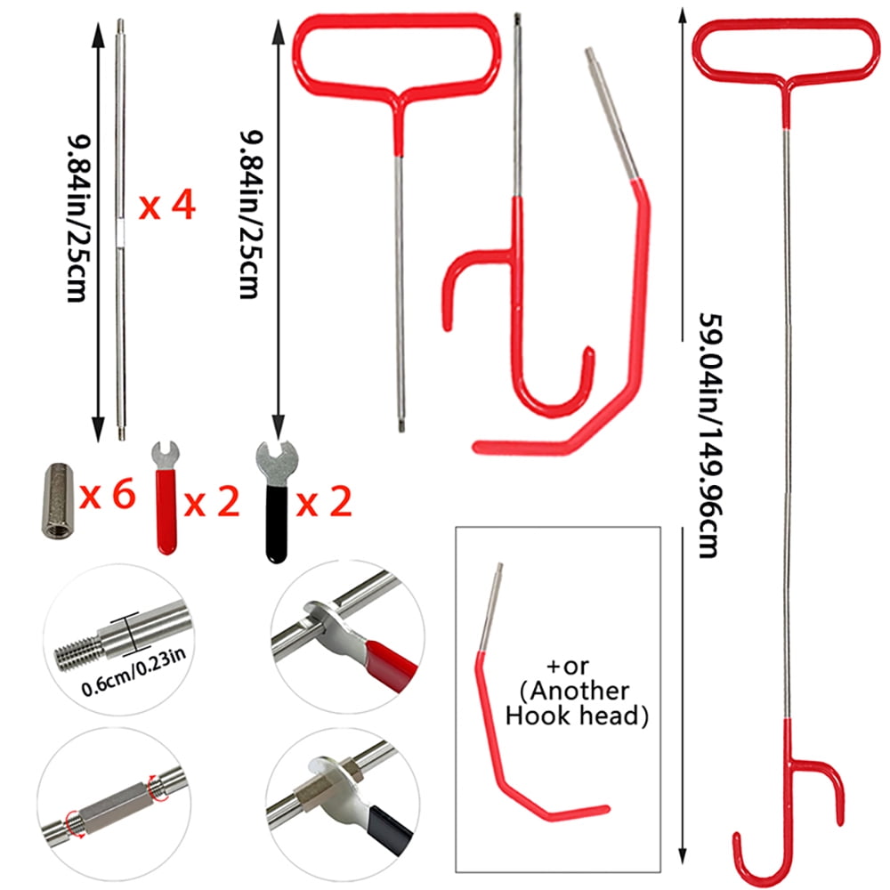 XYHOOK 20-Piece Car Tool Set, Stainless Steel, 59-inch,for unlocking car windows and doors, spare key J-hook