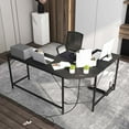 thumbnail image 2 of Costway L-shaped Gaming Desk Computer Desk with CPU Stand Power Outlets Black, 2 of 10