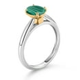 thumbnail image 3 of Gem Stone King 10K White and Yellow Gold Green Malachite Solitaire Engagement Ring for Women (2.00 Cttw, Oval 8X6MM, Gemstone Birthstone, Available in Size 5, 6, 7, 8, 9), 3 of 4