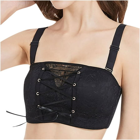 

Lace Bra for Women Lifting ComfortFlex Fit Full-Coverage Wirefree Bra Wireless No Steel Rings Bra Woman s Yoga Fitness Black Strapless Bra Cami Bra Hide Back Fat Bra