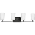 thumbnail image 3 of Adley Collection Four-Light Matte Black Etched Opal Glass New Traditional Bath Vanity Light, 3 of 14