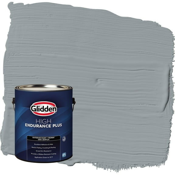 Glidden HEP UFO / Gray Satin Exterior Paint with Primer, 1 Gallon