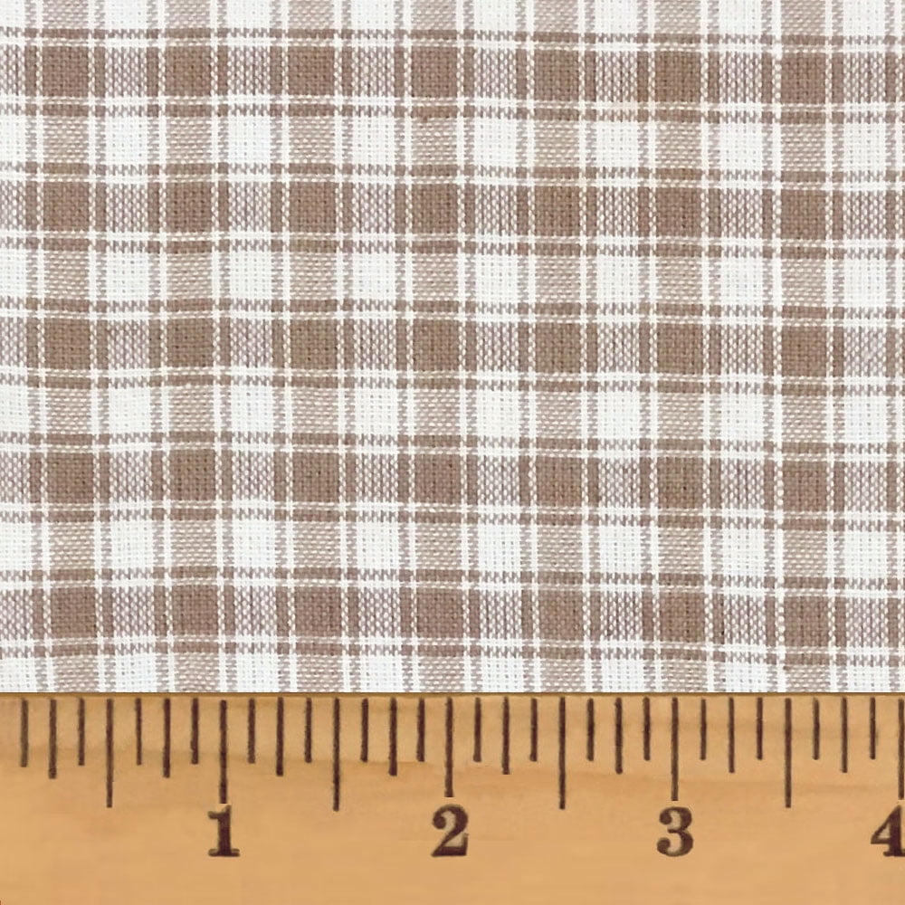 Oatmeal 4 Taupe Beige Plaid Homespun Cotton Fabric Sold by the Yard- by JCS Fabric