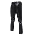 thumbnail image 5 of Men's Casual Pants Mens Sim Fitting Glossy Leather PantsTrendy Solid Color Performance Clothes Straight Leg Pants Black 2XL, 5 of 7