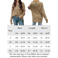 thumbnail image 2 of Suéter Jersey informal para mujer, cuello redondo, botones, ajuste holgado, traje diario elegante de gran tamaño Ygjytge Caqui T M para Mujer, 2 of 8
