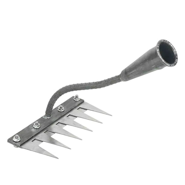 Rastrillo desmalezador de jardín, herramienta manual de metal resistente para paisajistas de jardinería al aire libre. 6 dientes
