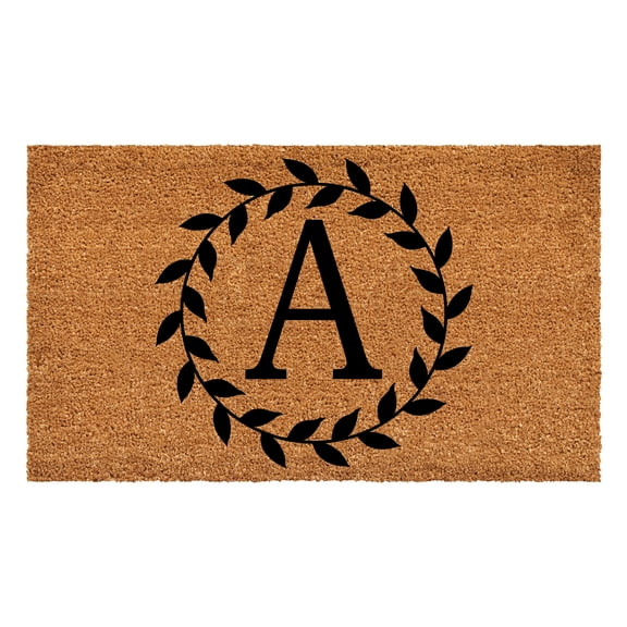 Laurel Wreath Doormat, 17" x 29" (Letter A)