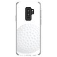 thumbnail image 1 of DistinctInk Clear Shockproof Hybrid Case for Samsung Galaxy S9+ PLUS (6.2" Screen) - TPU Bumper, Acrylic Back, Tempered Glass Screen Protector - White Golf Ball, 1 of 5