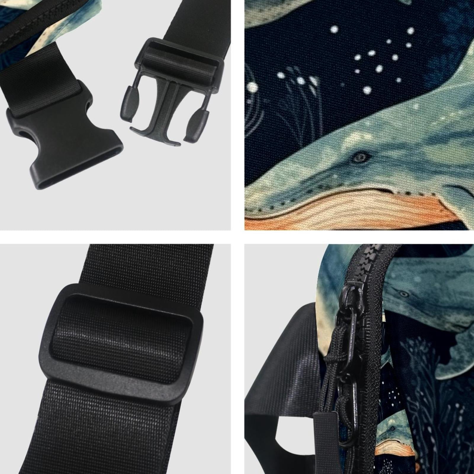 Whale Adjustable Lightweight Fanny Pack with Extension Strap - Unisex Belt Bag and Crossbody Bag