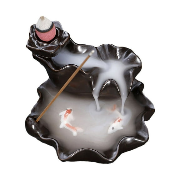 Ceramic Incense Holder,Backflow Incense Burner Ceramic Small Portable Censer Incense Cone Holder Aromatherapy Ornament Home Decor Smoke Incense Burner for Yoga Meditation