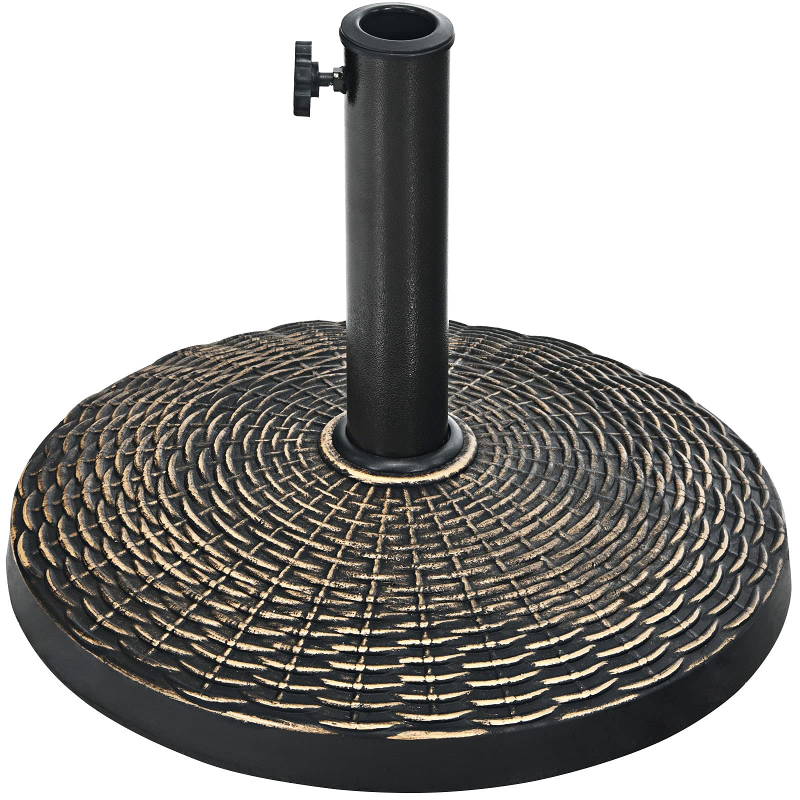 Giantex 30lbs Patio Market Umbrella Base, Heavy Duty Outdoor Stand, Cast Iron Umbrella Holder for Garden Beach, Classic Round Umbrella Standing Deck Porch