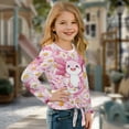 thumbnail image 3 of Xoenoiee Pink Axolotl Daisy Print Girls Long Sleeve Tees Soft Tie Hem T-Shirts Kids Basic Crewneck T-Shirts Top for Teen Youth Girls, 7-8 Year, 3 of 7